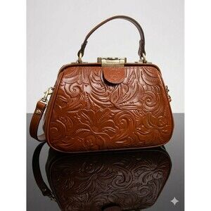 Patricia Nash Gracchi Satchel Vintage Floral Print Leather Boho Crossbody